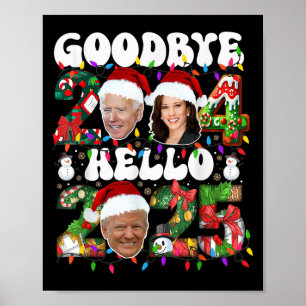 Hallo Afscheid 2024 2025 Grappig Kerstfeest Trump  Poster