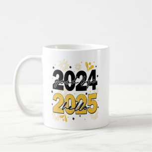 Hallo Afscheid 2024 2025 Vuurwerk Gelukkig Nieuwja Koffiemok