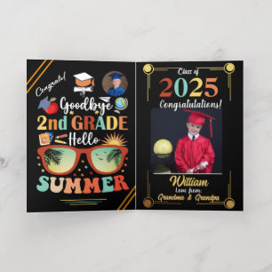 Hallo Afscheid 2e klas Afstuderen Folie Wenskaart