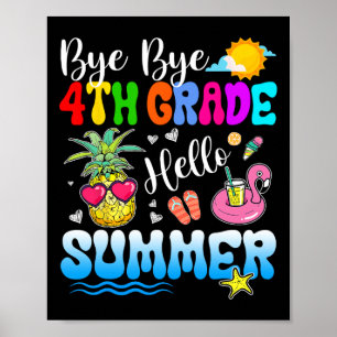 Hallo Afstuderen Doei doei 4e klas leraar Poster