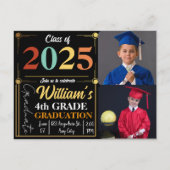 Hallo Afstuderen Vaarwel 4e klas Aankondigingskaart (Achterkant)