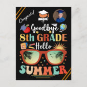 Hallo Afstuderen Vaarwel 8e klas Aankondigingskaart (Voorkant)