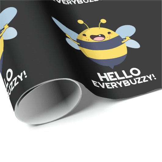 hallo Anybuzzy Funny Bee Pun Dark BG Cadeaupapier (Rol Hoek)