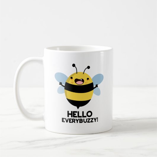hallo Anybuzzy Funny Bee Pun Koffiemok (Links)