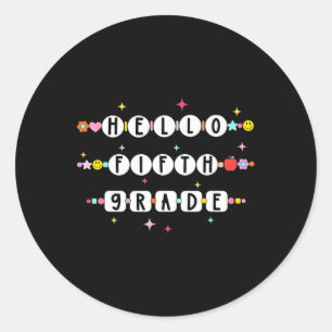 Hallo Armbanden voor vriendschap in de vijfde klas Ronde Sticker