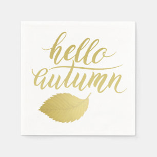 hallo Atumn   Faux Gold Brush-script Servet