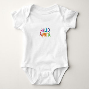 Hallo Auntie baby kostuum ontwerp Romper