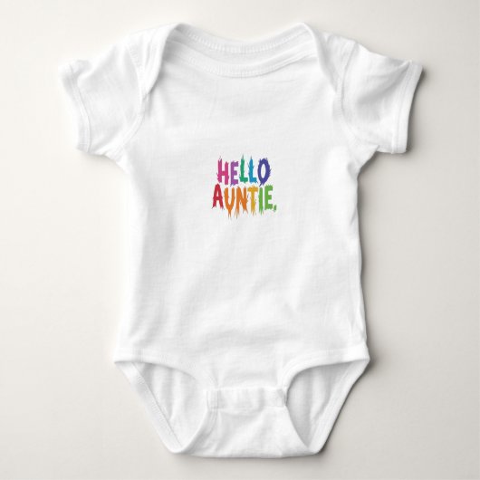 Hallo Auntie baby kostuum ontwerp Romper (Voorkant)