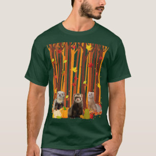 hallo Autumn Ferret Maple Leaf Herfst Pumpkin Mann T-shirt