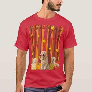hallo Autumn Golden Retriever Maple Leaf Herfst Pu T-shirt
