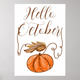Hallo Autumn Pumpkin Poster