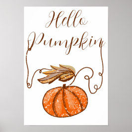 Hallo Autumn Pumpkin Poster