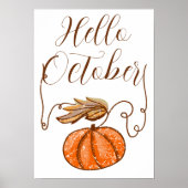 Hallo Autumn Pumpkin Poster (Voorkant)