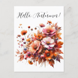 Hallo Autumn Wild Flowers Briefkaart