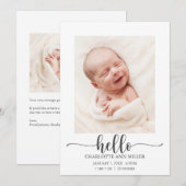 hallo Baby - Aankondiging van geboorte - Fotokaart (Voorkant / Achterkant)