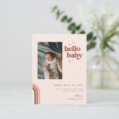 hallo Baby | Aankondiging van retro Boho Birth (Staand voorkant)