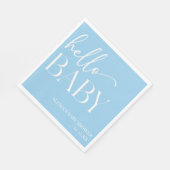 Hallo Baby Baby shower minimalistisch blauw Servet (Hoek)