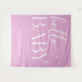 Hallo Baby Baby shower Roze Minimalist Wandkleed (Voorkant (horizontaal))