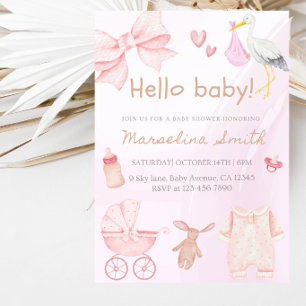 Hallo Baby! Baby Shower - Zoete Moderne Baby Showe Kaart