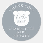 Hallo Baby Beer Dank u Ronde Sticker (Voorkant)