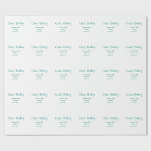 hallo baby blauw groen pastel baby shower naam dat cadeaupapier
