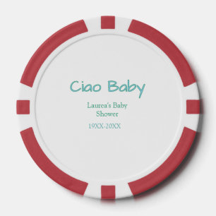 hallo baby blauw groen pastel baby shower naam dat poker chips