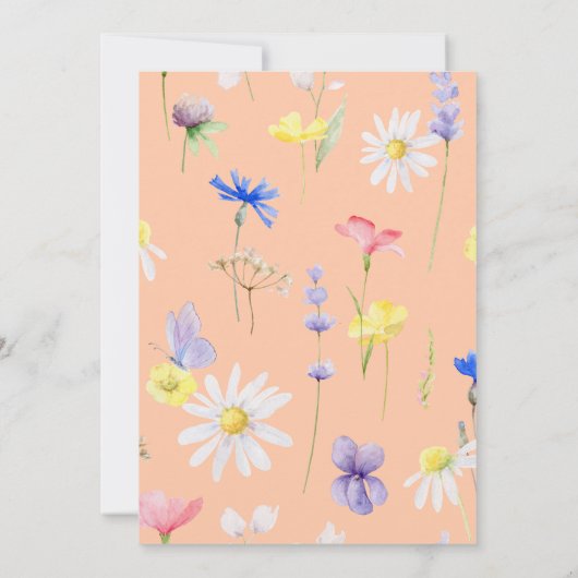 Hallo Baby Bloemen Baby shower Uitnodiging (Achterkant)