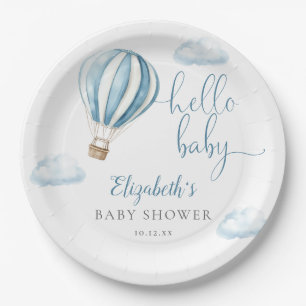 Hallo Baby Blue Heet Lucht Ballon Baby Shower Papieren Bordje