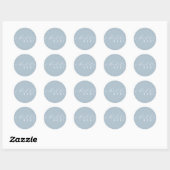 Hallo Baby Blue Minimalistisch Script Baby shower Ronde Sticker (Vel)