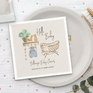 hallo Baby Boho Nursery Neutraal Baby shower Servet