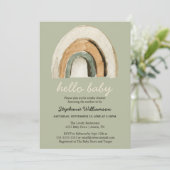 hallo Baby Boho Rainbow Baby shower Uitnodiging (Staand voorkant)