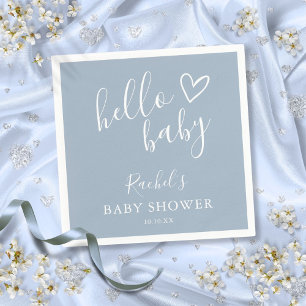 Hallo Baby Borrel Stof Blauw Baby Jongen Schattig  Servet