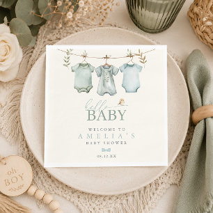 Hallo Baby Boy Waskleine Baby Shower Servet