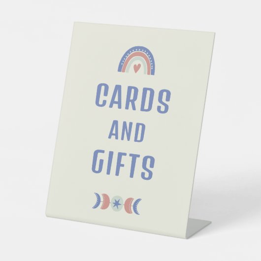 hallo Baby Cute Boho Card Cadeaubon Baby shower Reclamebord Met Voetstuk (Voorkant)