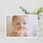 Hallo baby Eenvoudig script Aankondiging (Staand voorkant)