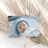 Hallo Baby Eenvoudige Script Foto Geboorte Aankond Aankondiging