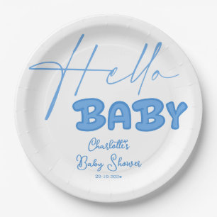 Hallo Baby Elegante Baby Shower Papieren Bordje