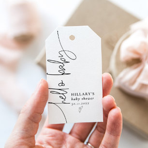 Hallo Baby Elegante Calligrafie Baby Shower Cadeaulabel