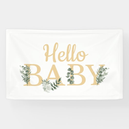 Hallo Baby Eucalyptus Banner (Horizontaal)