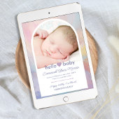 Hallo Baby Fotokleur boog Aankondiging