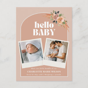 Hallo Baby Geboorteaankondiging Briefkaart
