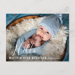 Hallo baby geboorteaankondiging briefkaart
