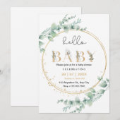 Hallo Baby Gold Eucalyptus Kaart (Voorkant / Achterkant)