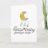 Hallo Baby Goodbye Sleep Baby shower Kaart (Voorkant)