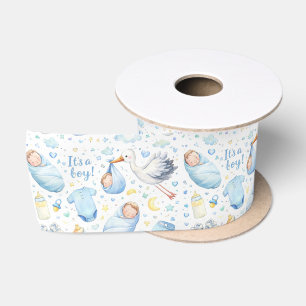 Hallo Baby Jongen – Waterverf Patroonontwerp Lint