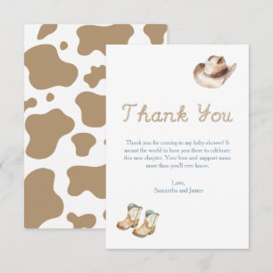 Hallo Baby Kleine Cowboy Baby Shower Bedankkaart