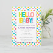 hallo BABY! Kleurrijk Baby shower Kaart (Staand voorkant)