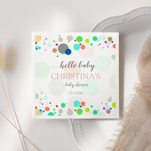 Hallo baby Kleurrijke Stippen Baby shower Servet