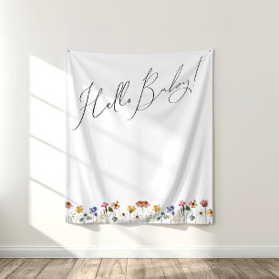 Hallo Baby Kleurrijke Wildflower Wandkleed