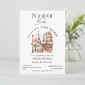 Hallo Baby Meisje Parijs Frans Roze Cafe Baby Borr Kaart (Staand voorkant)